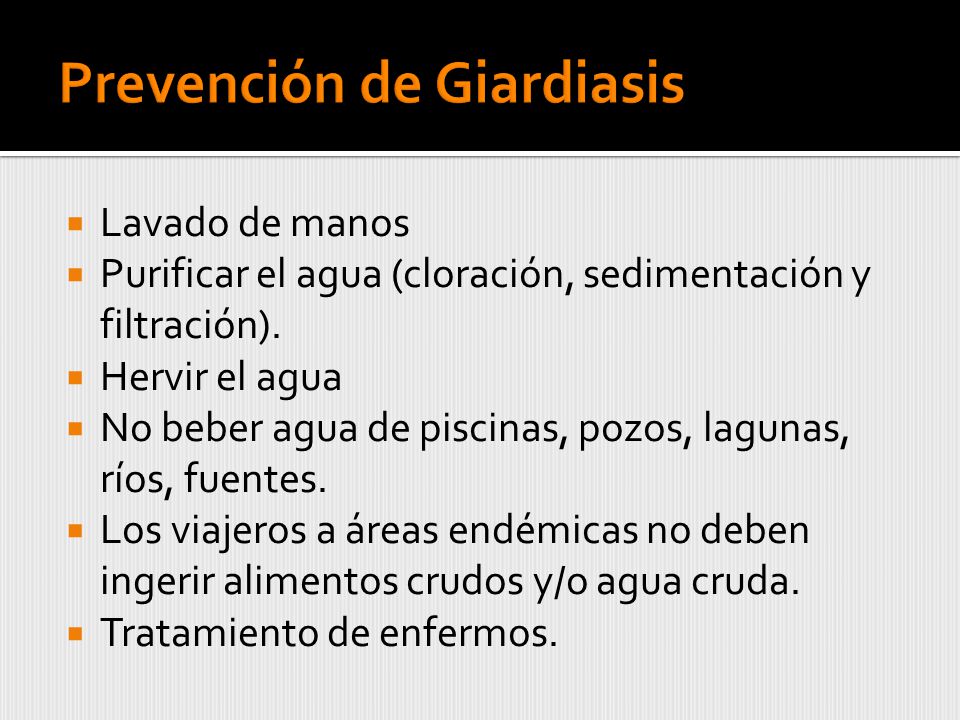 tratamiento y prevencion de la giardiasis
